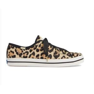 Kate Spade New York x Keds Kickstart Leopard Genuine Calf Hair Sneakers Size 7.5